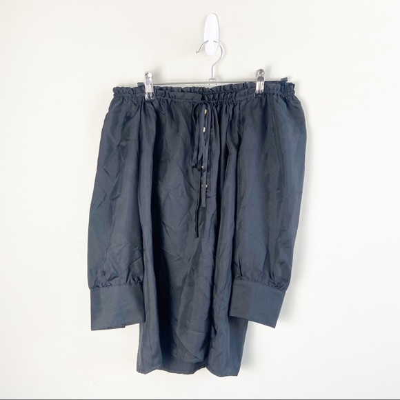 Juicy Couture Black Silk Off-Shoulder Blouse - Picture 1 of 6